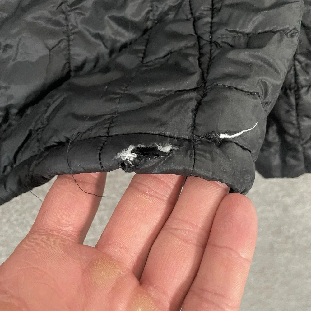 The North Face Thermoball Jacket Mens 2XL Black Puffer Quilted Full Zip READ